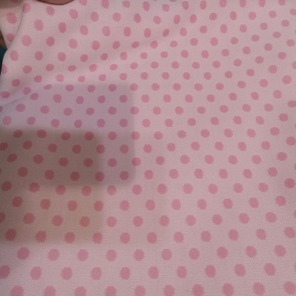 Vintage Pink Polka Dot Fabric Knit Poly Fabric Craft Sewing Material 74" x 60"